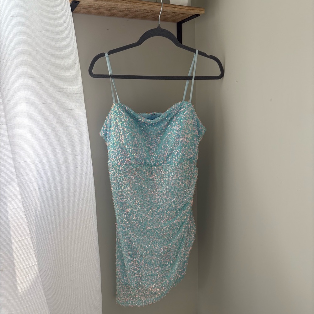 Sequin Mini Dress in Blue